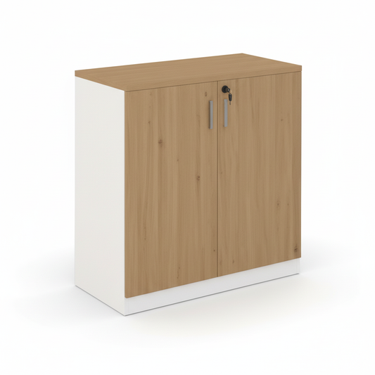 Wooden Door Cabinet 90x80x40cm Oak White - Storage Cabinet UAE | INFINI HOMES