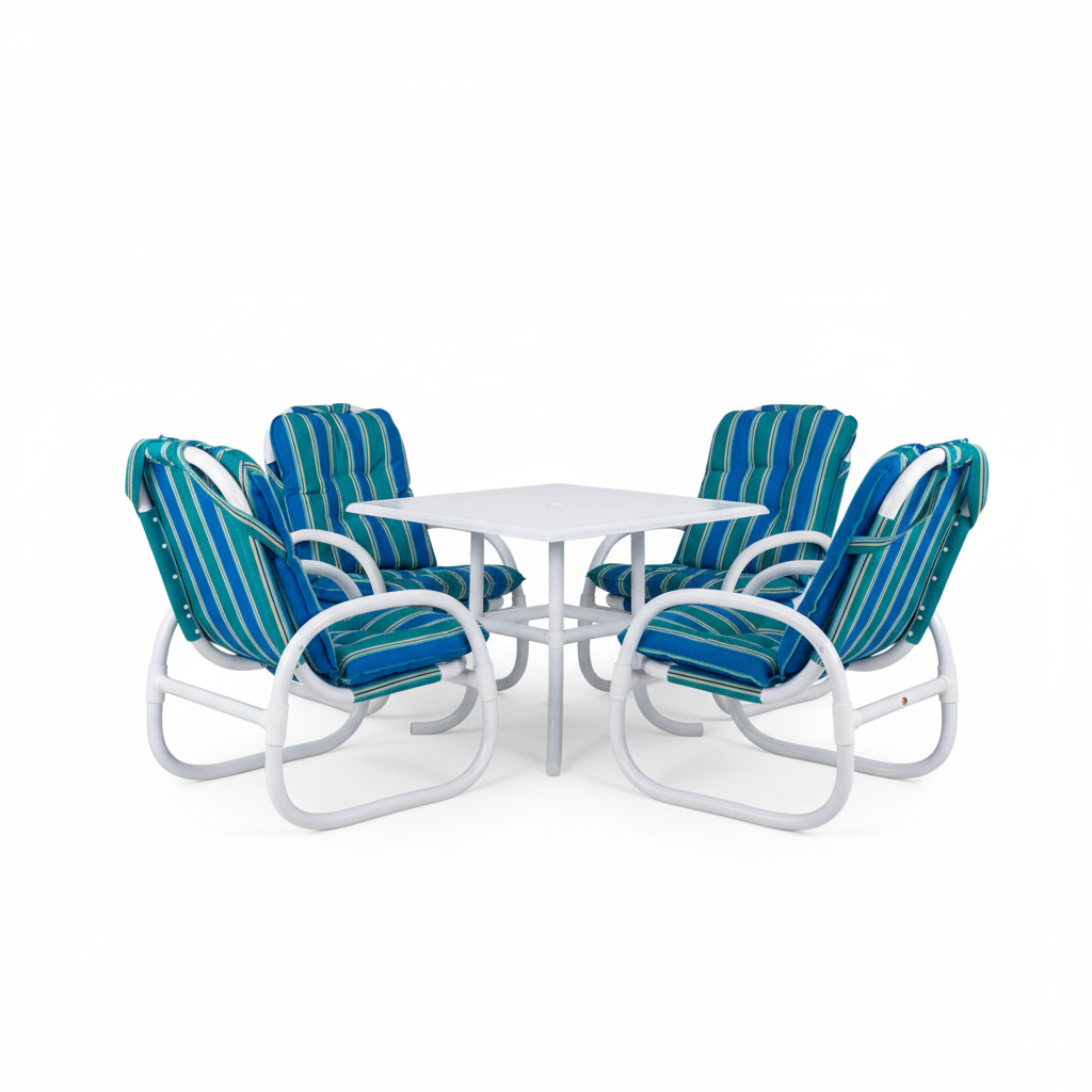 IH 1122 Dining Table and Chair Set UAE | Premium Furniture Dubai Green Blue Lining