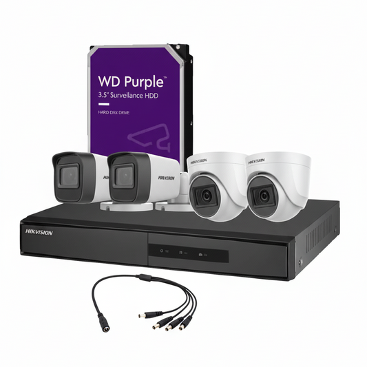 Hikvision Wired CCTV Analog Camera Kit Combo Deal UAE | Complete Surveillance System Dubai Abu Dhabi Sharjah Ajman Ras Al Khaimah Fujairah Umm Al Quwain