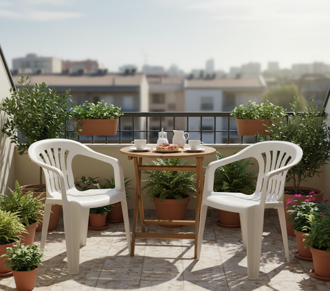 Premium Duchess Chair Set of 2 - White Plastic Outdoor Chairs UAE | Dubai Abu Dhabi Sharjah