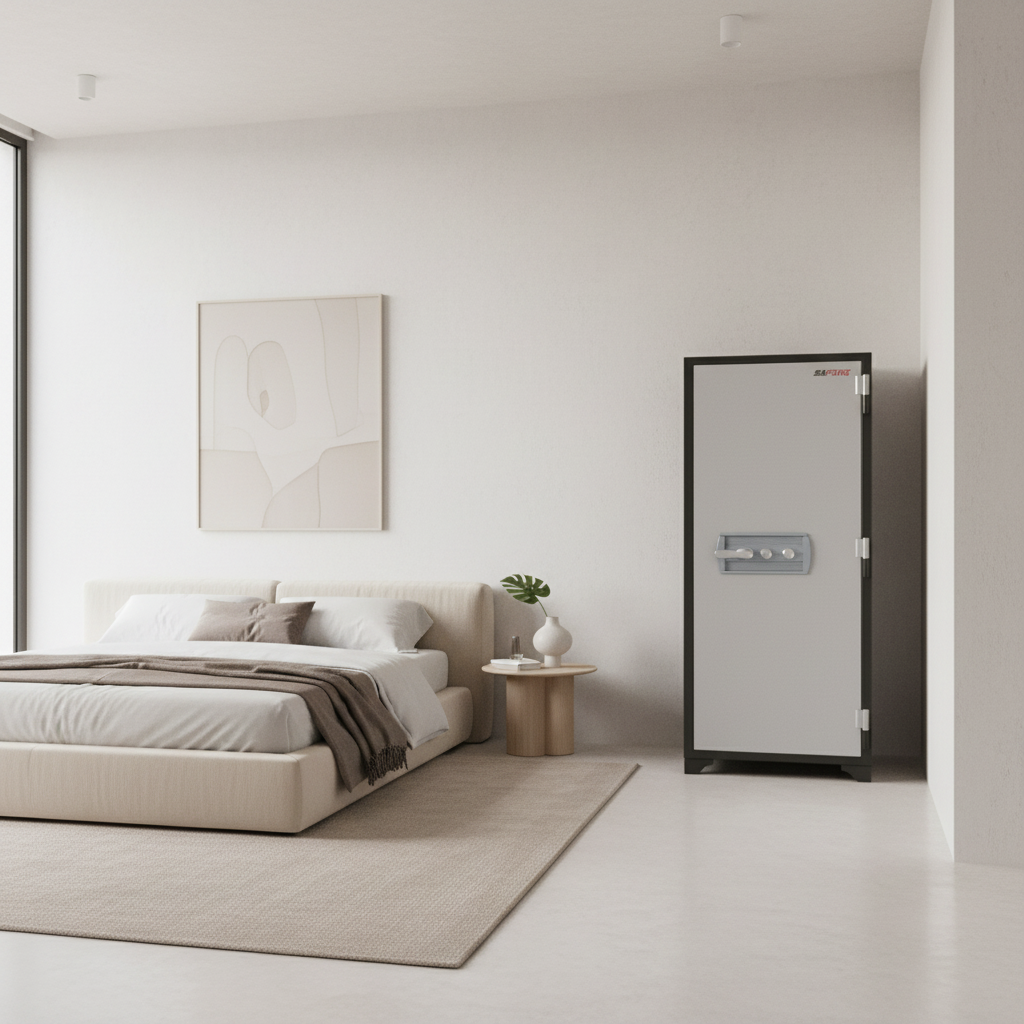 SAFIRE FR 1360 Fire Resistant Safe in UAE Bedroom – Secure Document Storage Safe with Dual Key Lock
