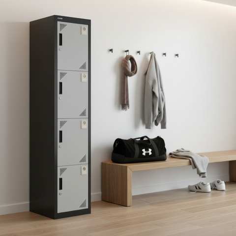 GO 4-Tier Steel Locker | Model GO-T4 (FYD-G004) – H185 × W38 × D45 cm