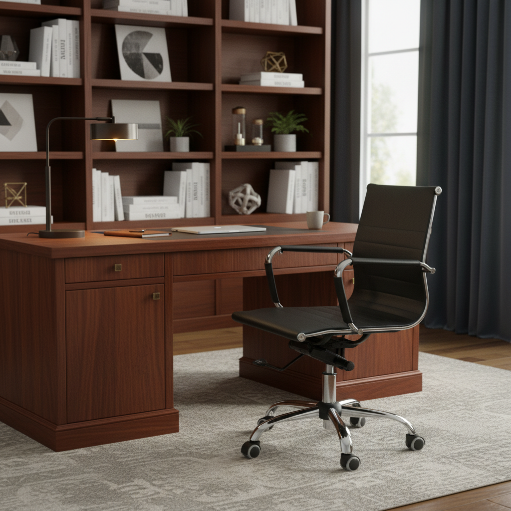 Low Back Office Chair Chrome Base - Ergonomic Desk Chair UAE | | IH 101L