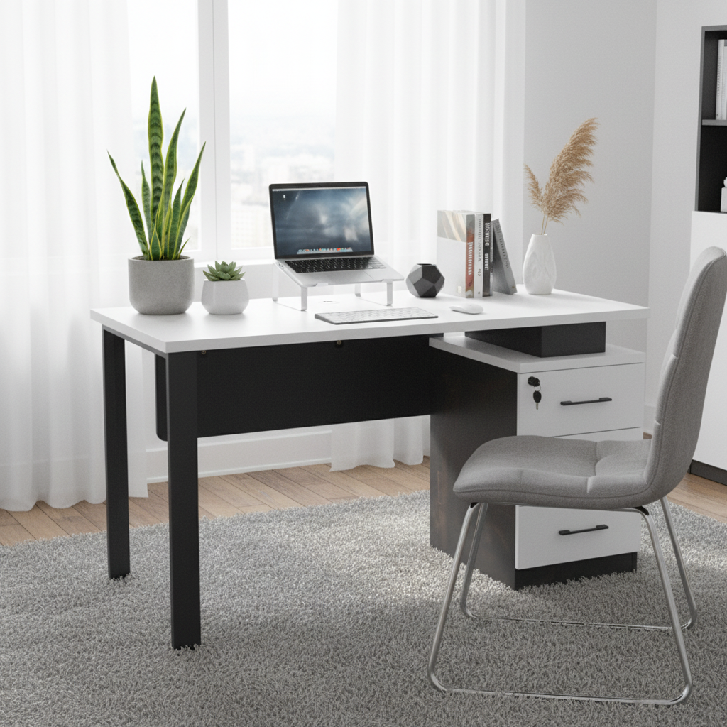 Office Table 1.2M White - Premium Desk for UAE Offices | IH 112