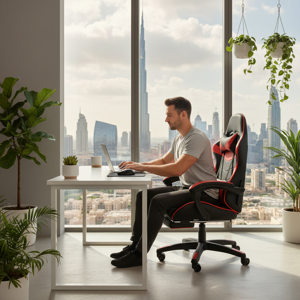 Sport Gaming Chair Black & Red | Ergonomic Office Chair UAE