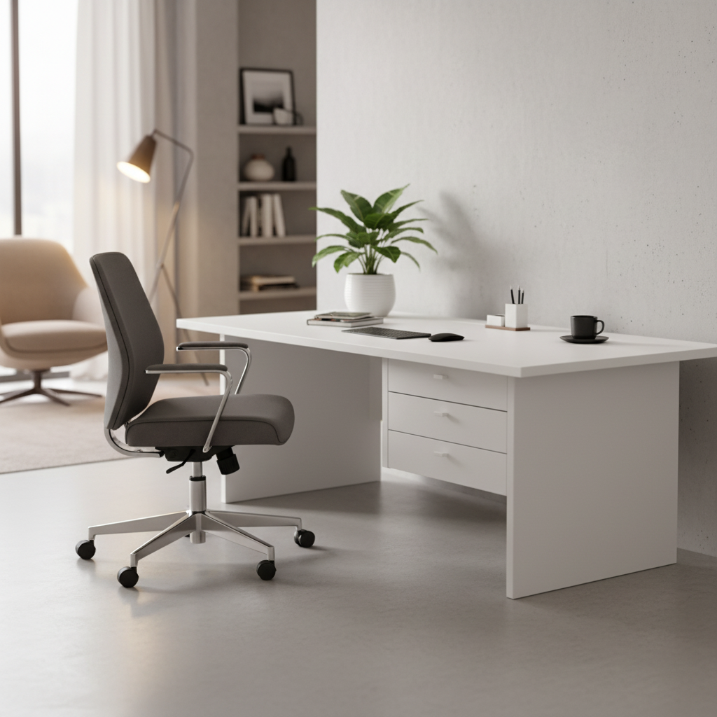 Office Desk White 120x60x75 cm | Premium Workstation UAE | INFINI HOMES