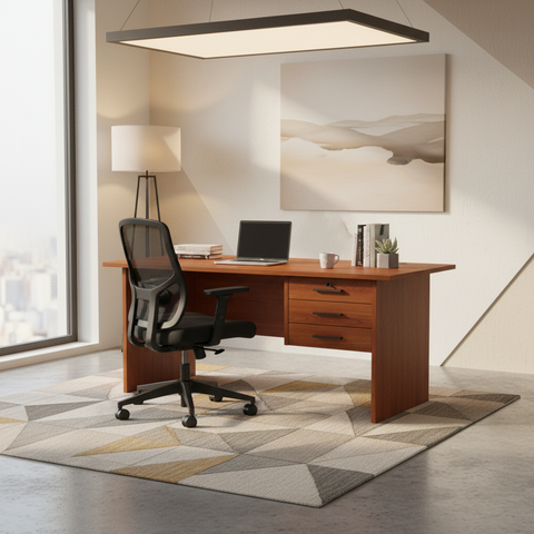 Office Desk Cherry Wood 90x60x75cm | Premium Workstation UAE