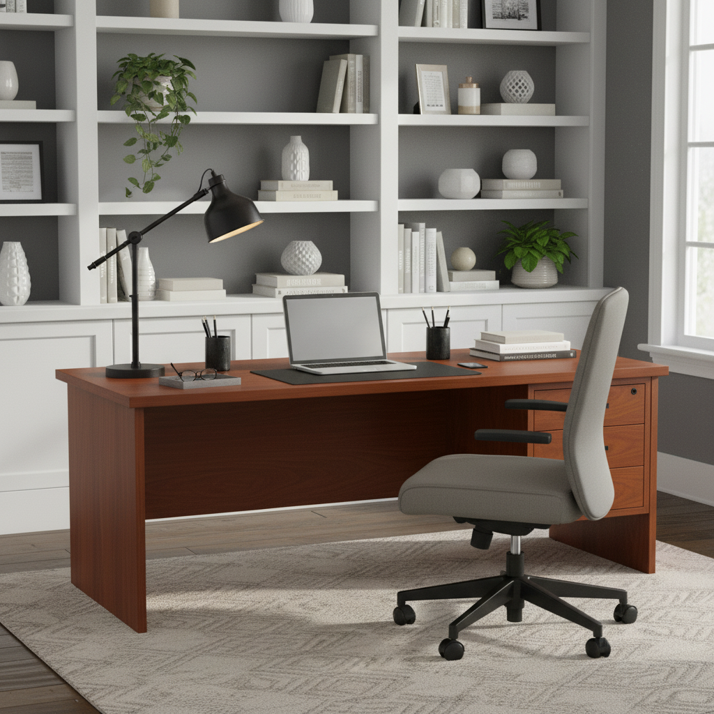 Office Desk Cherry Wood 160x74x75 cm | Premium Executive Desks UAE