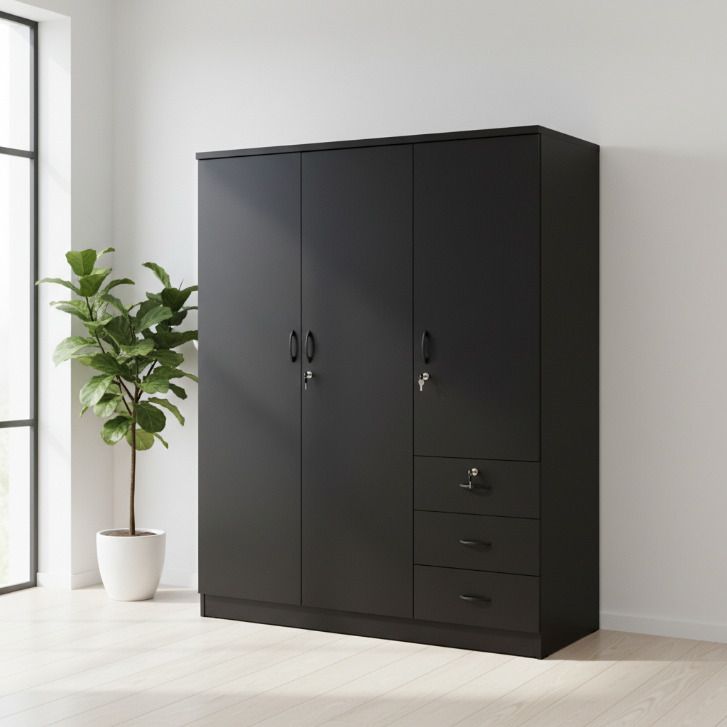 Three Door Wooden Wardrobe IH 633 in Home Office – Bedroom Storage Furniture UAE