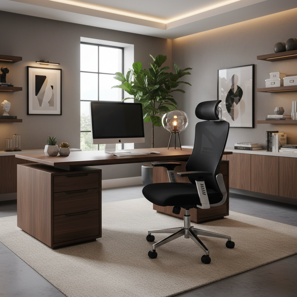 Ergonomic Mesh Office Chair with Headrest - High Back Executive Chair UAE | IH 6037