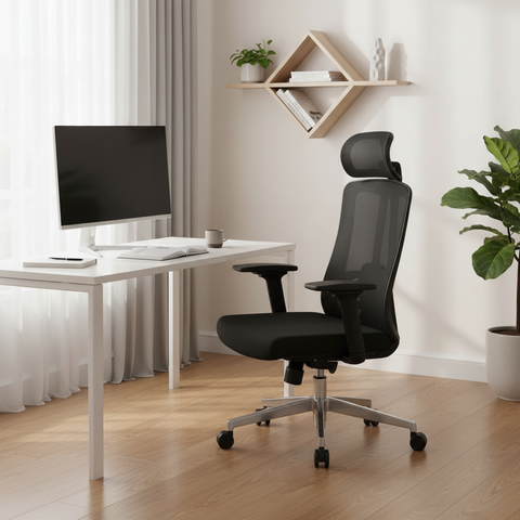 Ergonomic Mesh Office Chair with Headrest - High Back Executive Chair UAE | Black IH A213-H