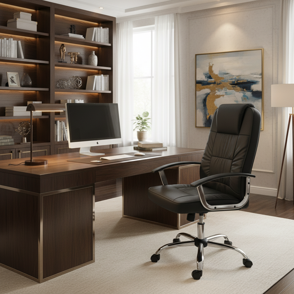 High Back Executive Office Chair PU Leather - Ergonomic Desk Chair UAE | IH 9947