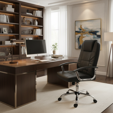 High Back Executive Office Chair PU Leather - Ergonomic Desk Chair UAE | IH 9947