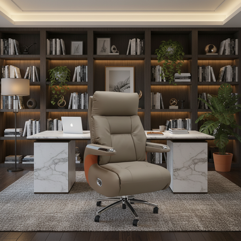 Executive Reclining Chair IH-BOSS-55 Cream in Home Office Setup – Shop Online UAE | INFINI HOMES
