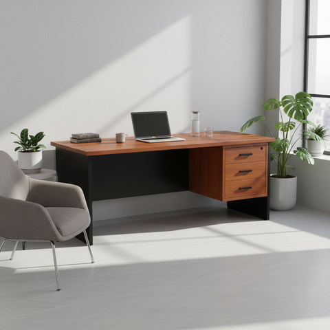 Office Desk Cherry Black 160x74x75cm - Premium Executive Desk UAE
