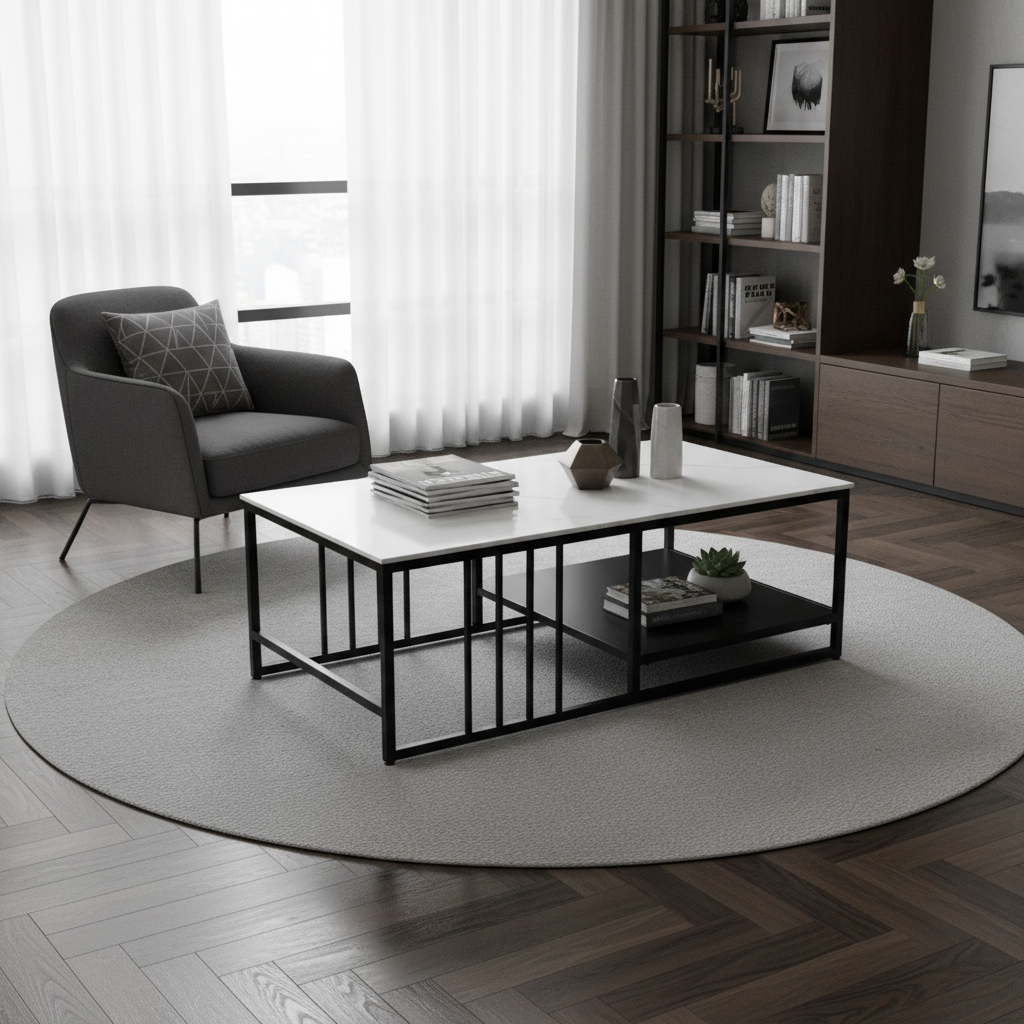 Coffee Table IH 7905-WT | Modern White Coffee Table Dubai
