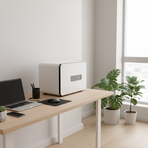 METACEL Fire Resistant Safe MC-020PR Ivory - Digital Lock & Fingerprint - UAE Delivery