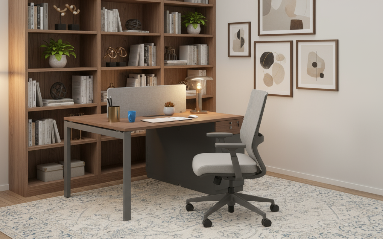INFINI HOMES 2 Person Workstation UAE - Model NL-T1-DL1212 Brown Grey 120x120cm Dubai Abu Dhabi Sharjah