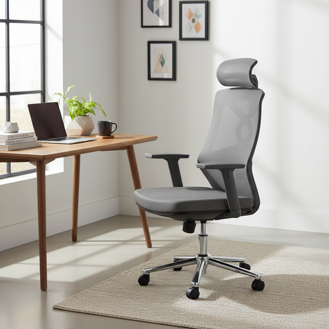 Ergonomic Mesh High Back Office Chair with Headrest - Premium Executive Chair UAE | IH 2259 GRY