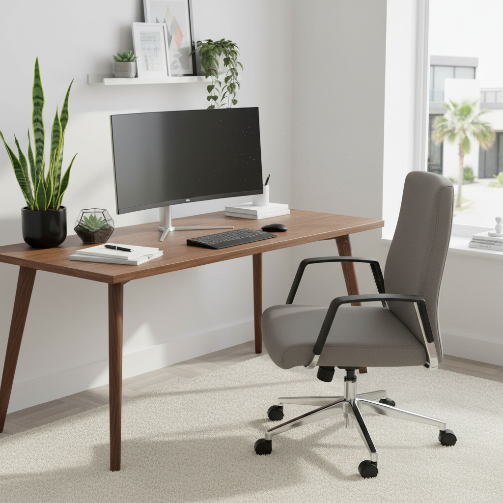 Premium Office Chair Low Back PU Leather Grey | UAE Delivery