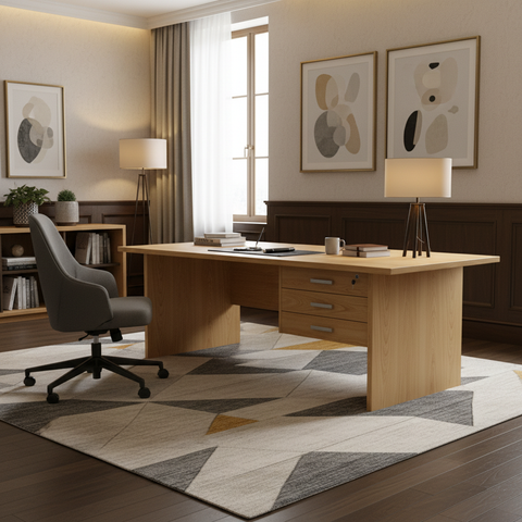 Office Desk Oak 120x60x75cm | Premium Workspace Furniture UAE