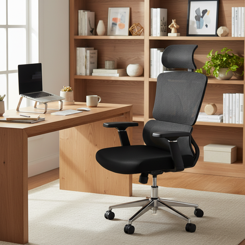 Ergonomic Mesh High Back Office Chair with Headrest - Dubai UAE | Premium Executive Chair | IH 121