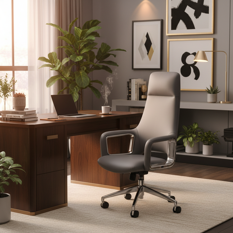 Executive Meeting Table Chairs UAE | Premium Office Seating (Dark Grey)
