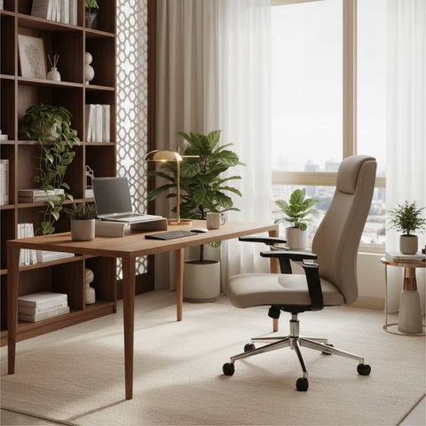 Premium Office Chair Beige | Ergonomic Desk Chair UAE | IH A015 BIG