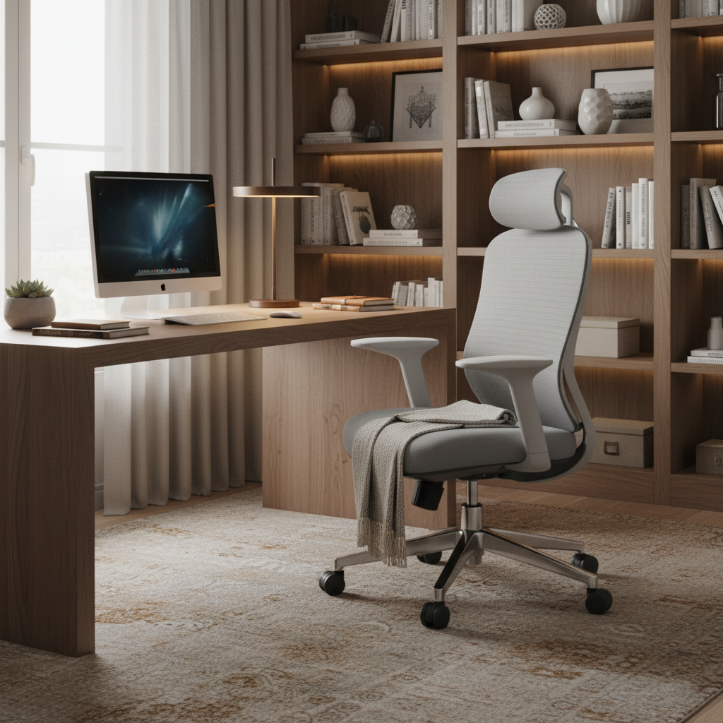 Ergonomic Mesh Grey Office Chair with Headrest - High Back Executive Chair UAE | IH 688-A
