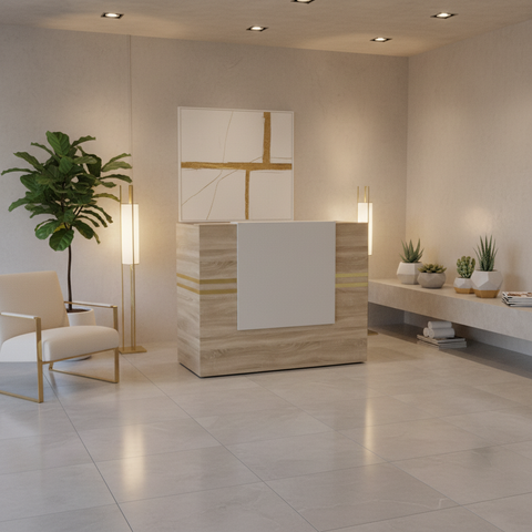 Reception Desk 140CM | Premium Office Reception Counter UAE – IH-R14