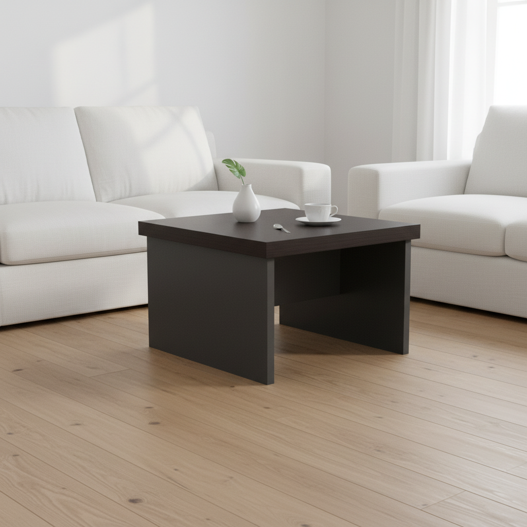 Center Table IH 6060 | Coffee & Grey | 60×60×45 cm | INFINI HOMES