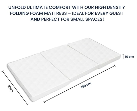 INFINI HOMES High Density Foam White Mattress - 90x190x20cm Folding