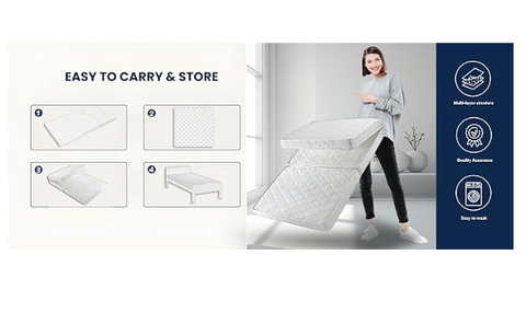 INFINI HOMES High Density Foam White Mattress - 90x190x20cm Folding
