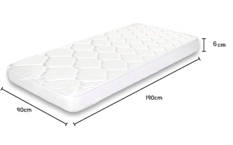 INFINI HOMES High Density Foam White Mattress - 90x190x20cm Folding