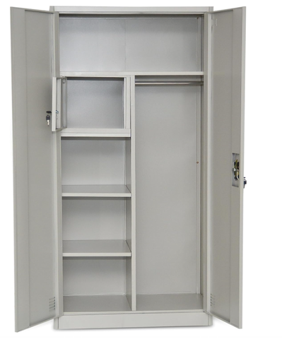 INFINI HOMES Metal Wardrobe Cabinet UAE - Lockable Hinged Doors Clothes Rail Cloakroom Dubai Abu Dhabi Sharjah