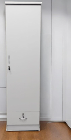 INFINI HOMES Single Door Wooden Wardrobe UAE - White Engineered Wood 1 Drawer Modern Dubai Abu Dhabi Sharjah