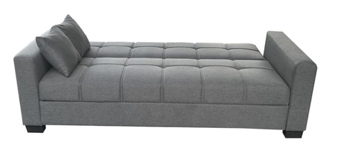 INFINI HOMES Compact Gray Fabric 3-Seater Sofa Bed with Modern Design ( Without Assembly)