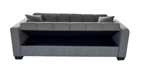 INFINI HOMES Compact Gray Fabric 3-Seater Sofa Bed with Modern Design ( Without Assembly)