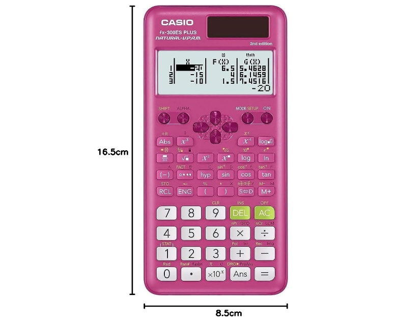 Casio fx-300ES Plus 2nd Edition Scientific Calculator - Pink (280+ Functions)
