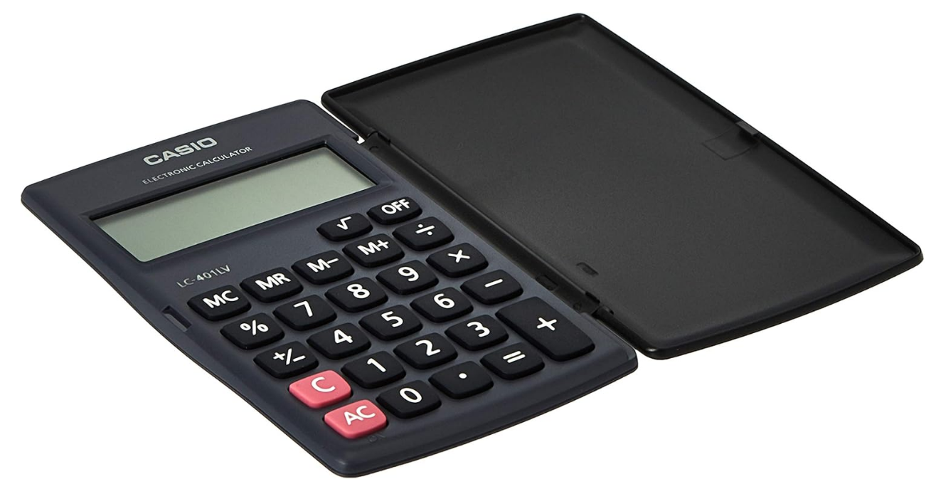Casio LC-401LV Portable Electronic Calculator - Compact Design