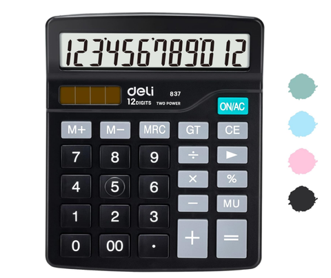 Deli E837 12-Digit Desktop Calculator
