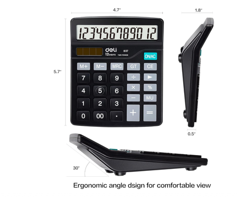 Deli E837 12-Digit Desktop Calculator