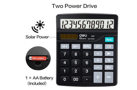 Deli E837 12-Digit Desktop Calculator