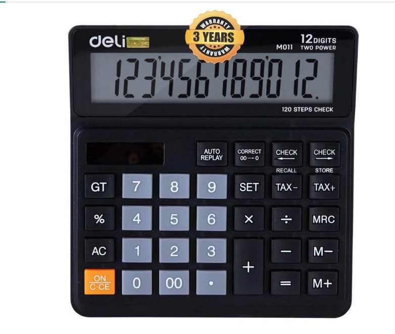 EM01120 Display Screen Calculator - Black