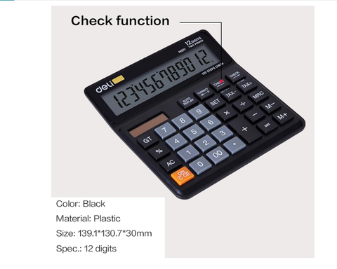 EM01120 Display Screen Calculator - Black