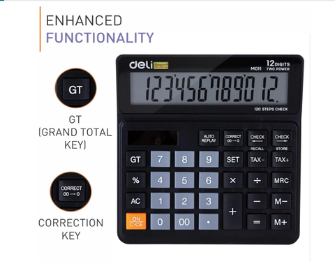 EM01120 Display Screen Calculator - Black