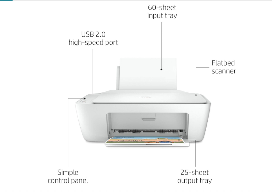 HP DeskJet 2320 All-in-One Printer - Print, Scan, Copy - Color Inkjet UAE