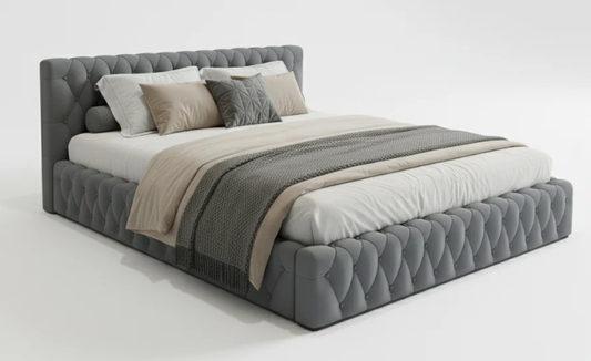 Low-Profile Tufted Upholstered Wooden Bed 120×190 cm with Mattress Included | UAE Delivery to Dubai, Abu Dhabi & All Emirates