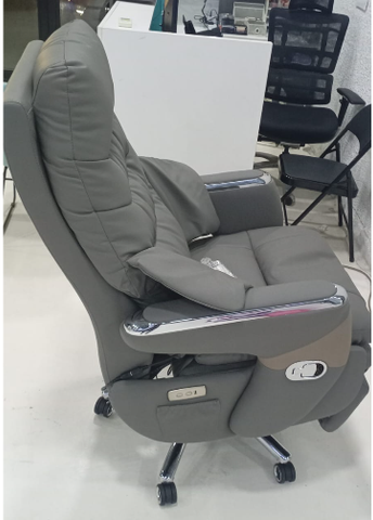Electric Massage Recliner Chair with PU Leather - Premium Office & Home Furniture UAE | IH 6075 Grey