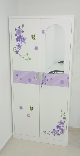 Steel 2-Door Wardrobe with Inner Locker | IH TGD-2B | 180×85×45 cm